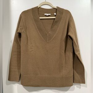 Vince camel v-neck wool/cashmere blend sweater